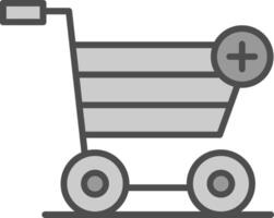 Add to Cart Line Filled Greyscale Icon Design vector