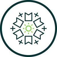 Firework Line Circle Icon Design vector
