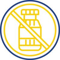 Prohibited Sign Line Two Colour Icon Design vector