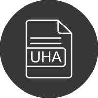 UHA File Format Line Inverted Icon Design vector