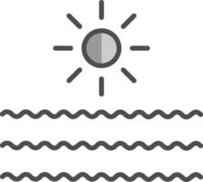 Waves Line Filled Greyscale Icon Design vector