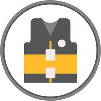 Lifejacket Flat Circle Icon vector