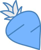 Turnip Line Filled Blue Icon vector