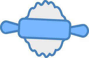 Tortilla Pin Line Filled Blue Icon vector