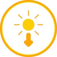 Sun Flat Circle Icon vector