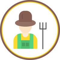 Farmer Male Flat Circle Icon vector