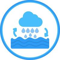 Water Cycle Flat Circle Icon vector