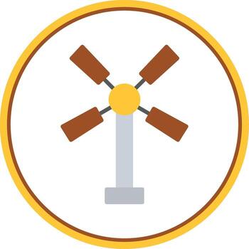 Windmill Flat Circle Icon vector