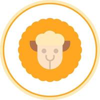 Sheep Flat Circle Icon vector