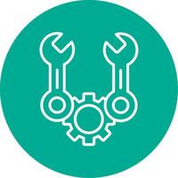 Spanner Multi Color Circle Icon vector