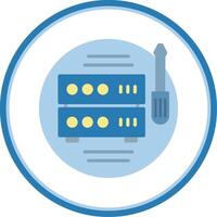 Tech Support Flat Circle Icon vector