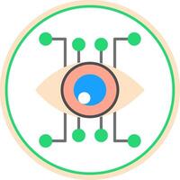 ojo reconocimiento plano circulo icono vector