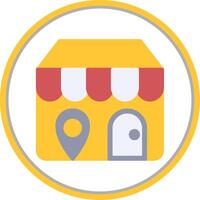 Store Locator Flat Circle Icon vector