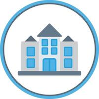 Mansion Flat Circle Icon vector