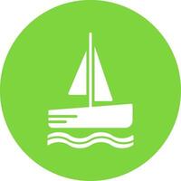 Catamaran Multi Color Circle Icon vector