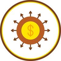Budget Spending Flat Circle Icon vector