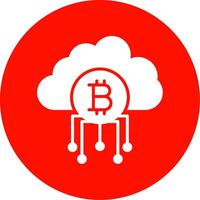 Cloud Bitcoin Multi Color Circle Icon vector