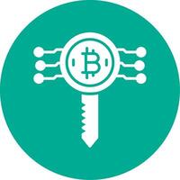 Bitcoin Key Multi Color Circle Icon vector