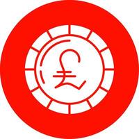 Pound Coin Multi Color Circle Icon vector