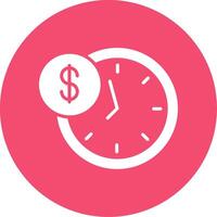 hora es dinero multi color circulo icono vector