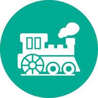 Steam Train Multi Color Circle Icon vector