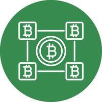 Bitcoin Blocks Multi Color Circle Icon vector