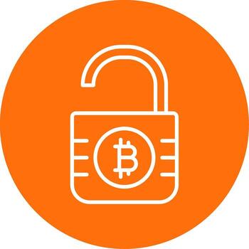 inseguro bitcoin multi color circulo icono vector