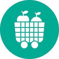 Fruit Cart Multi Color Circle Icon vector