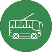 Trolleybus Multi Color Circle Icon vector