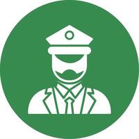 Captain Of Ship Multi Color Circle Icon vector