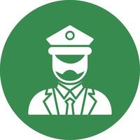 Captain Of Ship Multi Color Circle Icon vector