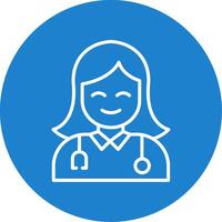 Female Doctor Multi Color Circle Icon vector