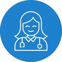 Female Doctor Multi Color Circle Icon vector