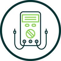 Multimeter Line Circle Icon Design vector