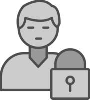 Authorization Manager Line Filled Greyscale Icon Design vector