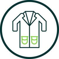 Lab Coat Line Circle Icon Design vector