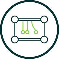 Newtons Cradle Line Circle Icon Design vector