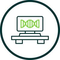 Dna Strand Line Circle Icon Design vector