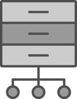 Database Connection Line Filled Greyscale Icon Design vector