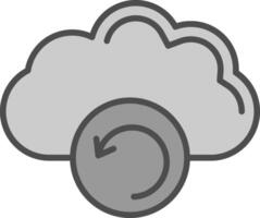 Backup Line Filled Greyscale Icon Design vector