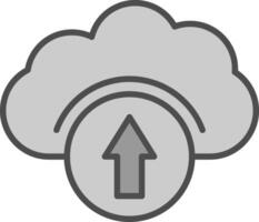 nube conducir línea lleno escala de grises icono diseño vector