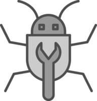 Bug Fixing Line Filled Greyscale Icon Design vector