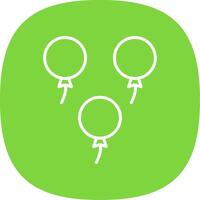 Balloons Line Curve Icon Design vector