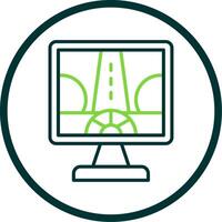 Driving Control Line Circle Icon Design vector