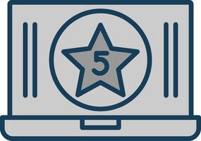 Five Star Content Line Filled Greyscale Icon Design vector