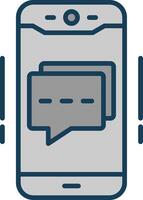 Mobile Chat Line Filled Greyscale Icon Design vector
