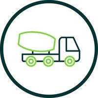 Cement Truck Line Circle Icon Design vector