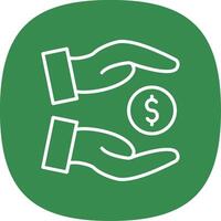 Save Money Line Curve Icon Design vector