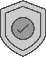 Protection ACtivated Line Filled Greyscale Icon Design vector