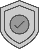 Protection ACtivated Line Filled Greyscale Icon Design vector